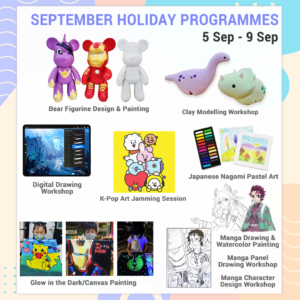 september holiday art programmes